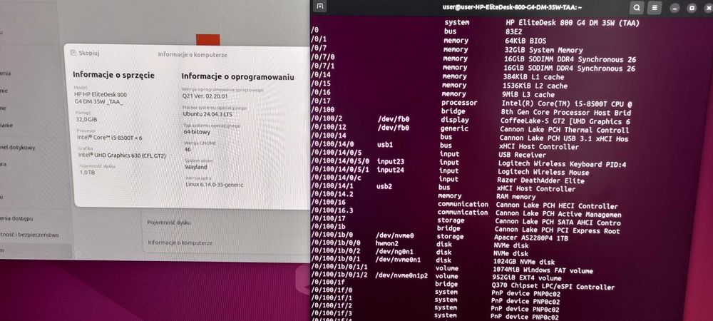 HP EliteDesk 800 G4 I5 / 32GB RAM / 1TB NVME m2