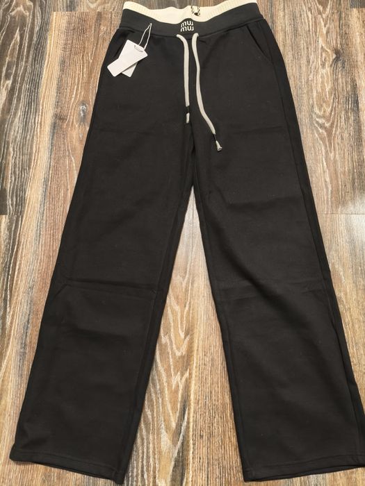 Штани палаццо чорні жіночі Міу Міу