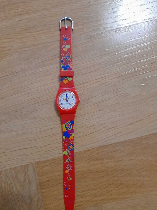 Perfect czerwony DO11 zegarek dziecięcy dziewczęcy serca serduszka