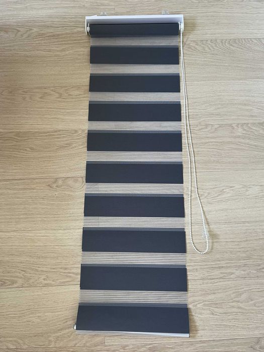 Roleta Dzień Noc z napinaczem 40 x 180 cm kolor stalowy