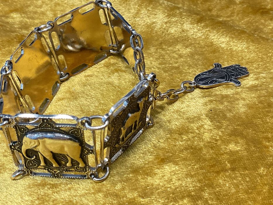 Pulseira peça vintage tema animais 24 cm
