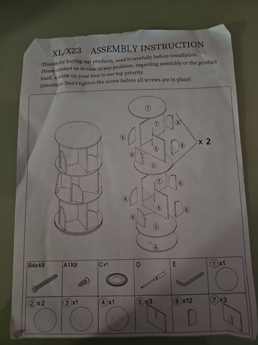 Prateleira giratória de 360 graus para crianças e adultos, estante mul