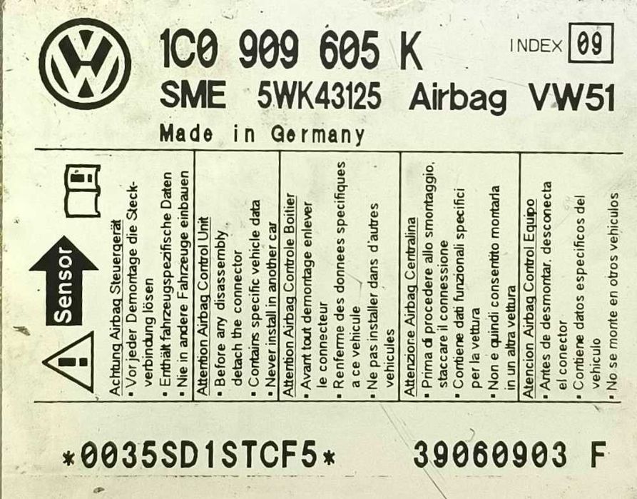 Centralina Airbag 1C0909605K - SKODA FABIA I