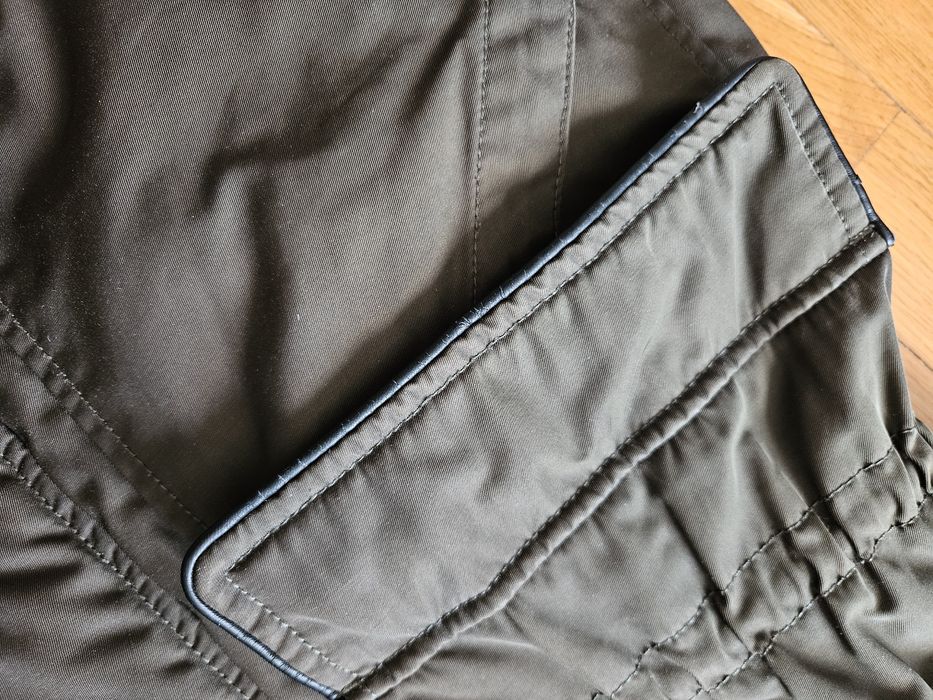 Khaki parka płaszczyk z misiem ZARA Trf