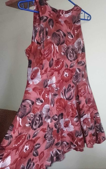 sukienka lato 36/38 S M brąz kwiaty La Belle