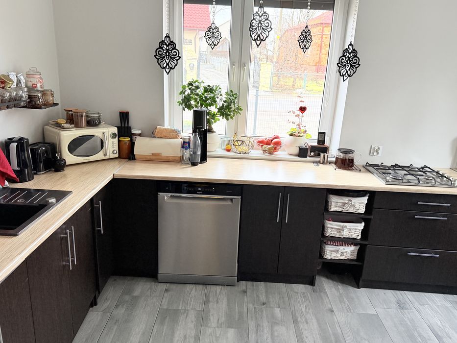 Zestaw kuchenny meble + AGD zmywarka piekarnik płyta gazowa mikrofala