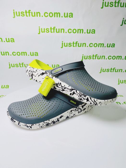 Crocs LiteRide Clog GreyLightGreen II кроксы кляксы 39-44