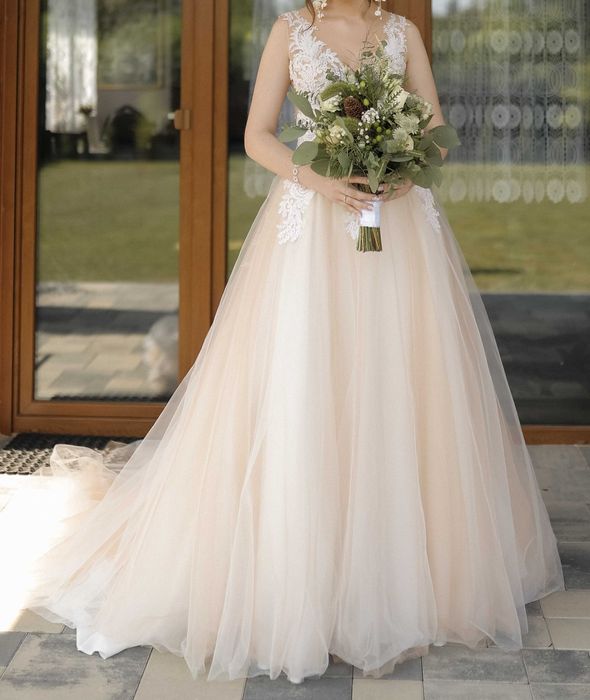 SUKIENKA ŚLUBNA Z TRENEM | na wzrost 171 + obcas 8cm