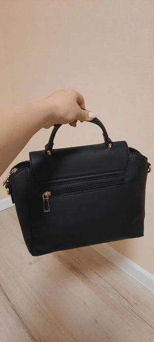 Сумка чорна шкіряна екошкіра 23×30