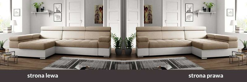 Narożnik PAULO rogówka REGULOWANE zagłówki sofa  narożna PLAMOODPORNA