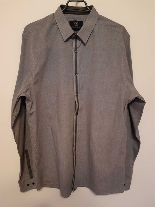 Koszula F&F 40/41 slim fit szara kratka używana