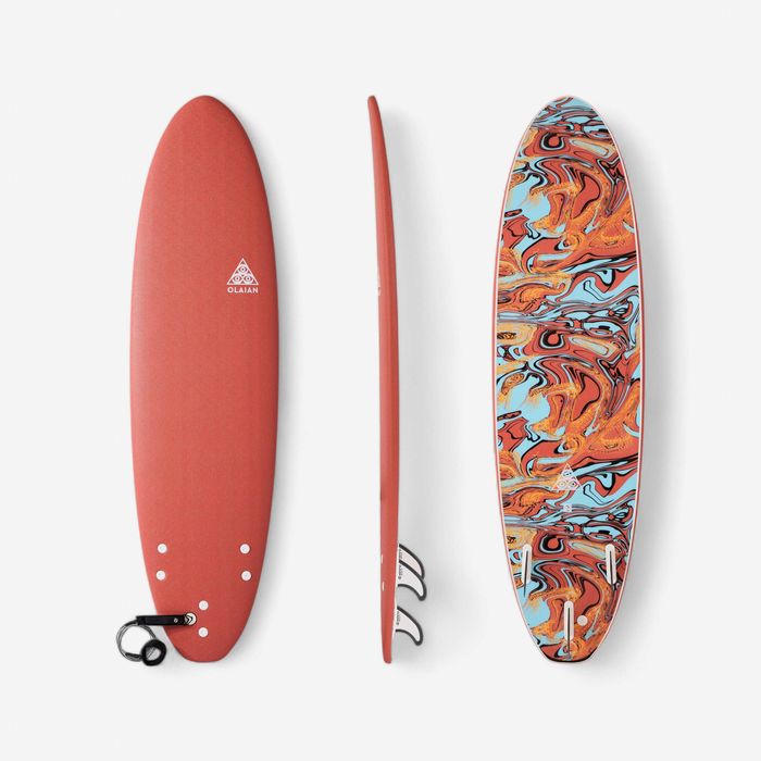 Prancha de Surf em espuma 7’ - 500 laranja - Estado: Muito bom - OLAIAN