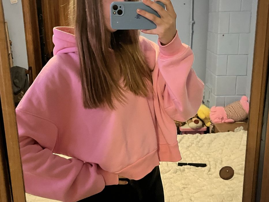 худі рожеве вкорочене