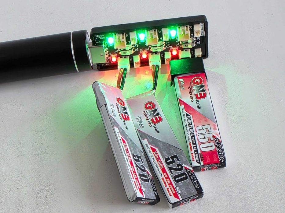 Плата зарядки 1s на 4 або 6 портів 4.35V, 0.2/0.6A USB AOKoda PH2.0