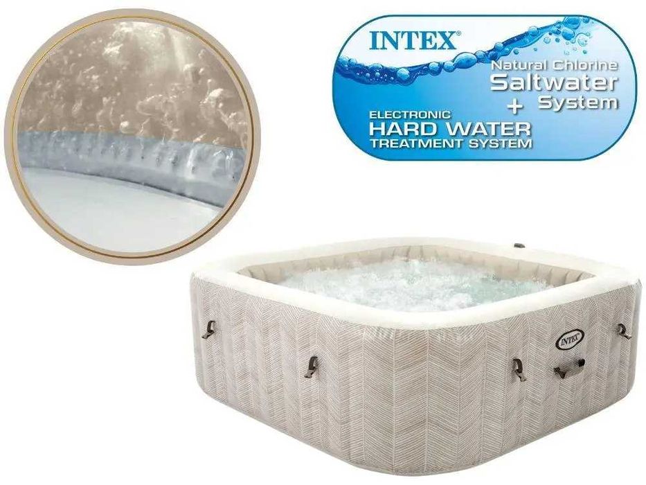 Джакузи СПА Intex 28446 надувной 175 х 71 см Chevron Deluxe 4-мест,