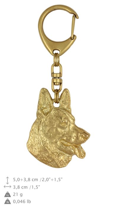 Owczarek niemiecki brelok pozłacany Art-Dog
