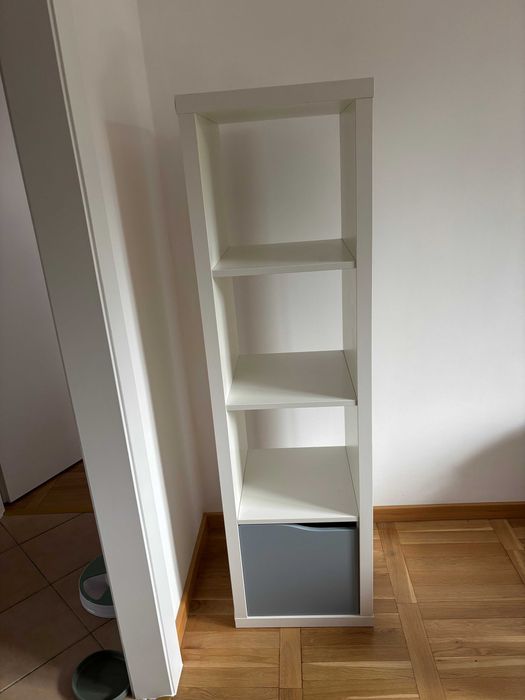 REZERWACJA - IKEA KALLAX 42x147 cm + wkład z drzwiami fala jasny szaroniebieski