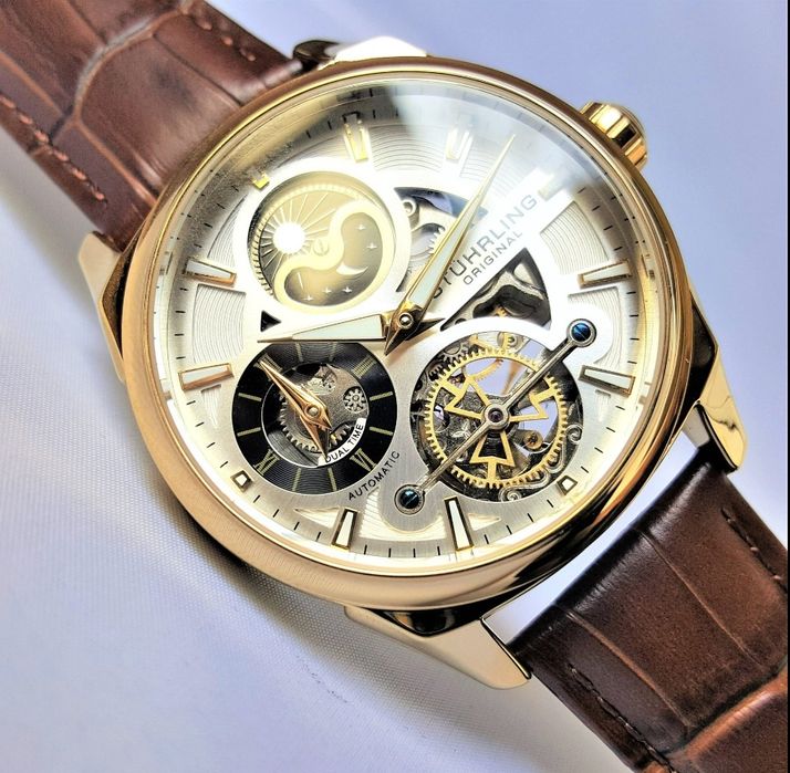 Stührling Original - Automatic - Moon - Dual Time - Open Heart