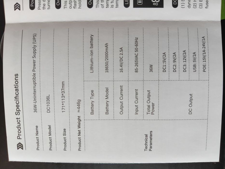 ИБП UPS для роутера DOCREATE DC1036L 36Вт