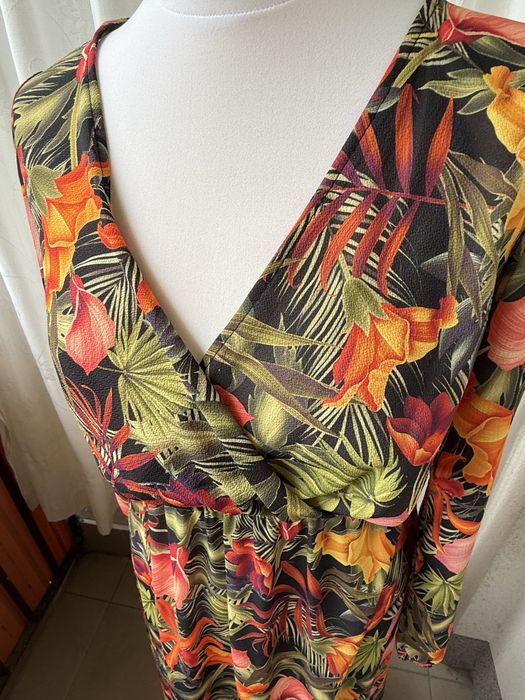 Zwiewna sukienka maxi w kwiaty boho M lato wakacje | boho romantic