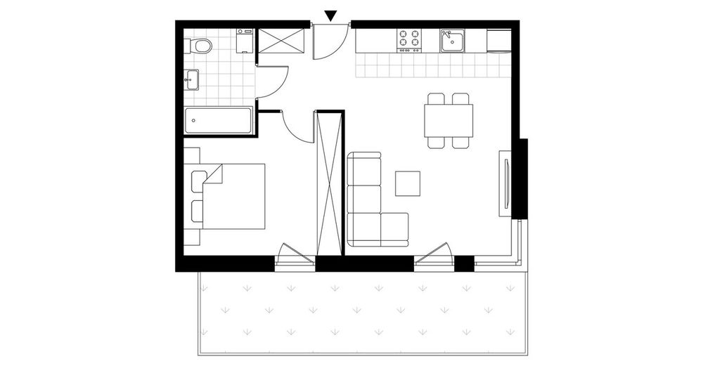 2-pokojowe mieszkanie 43 m² + ogródek - Widok 4