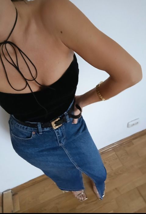 Джинсова довга спідниця