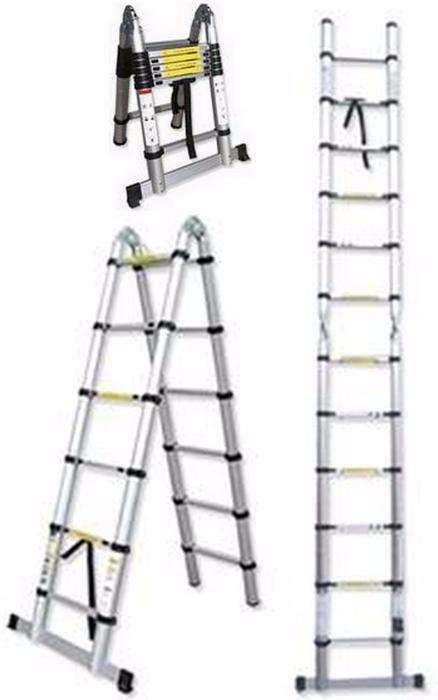 Escada / escadote alumínio Telescópica Dobrável JBM 3,80mt altura JL20