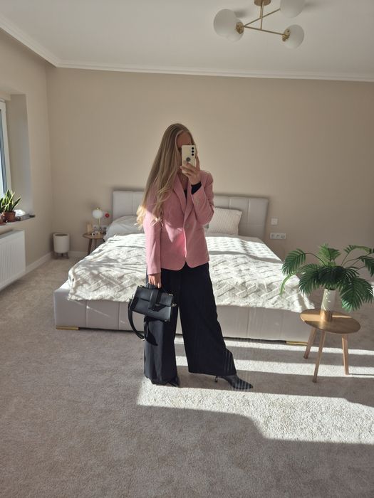 Wełniana marynarka żakiet jasno różowy Tatuum M 38