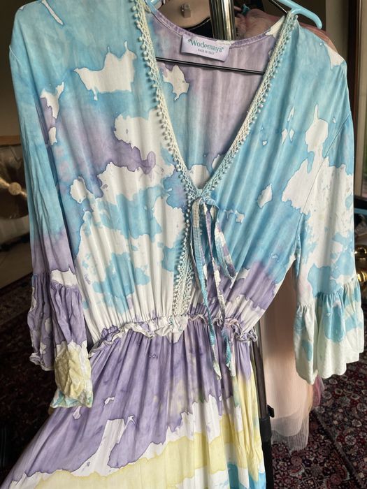 Sukienka z wiskozy pastelowa