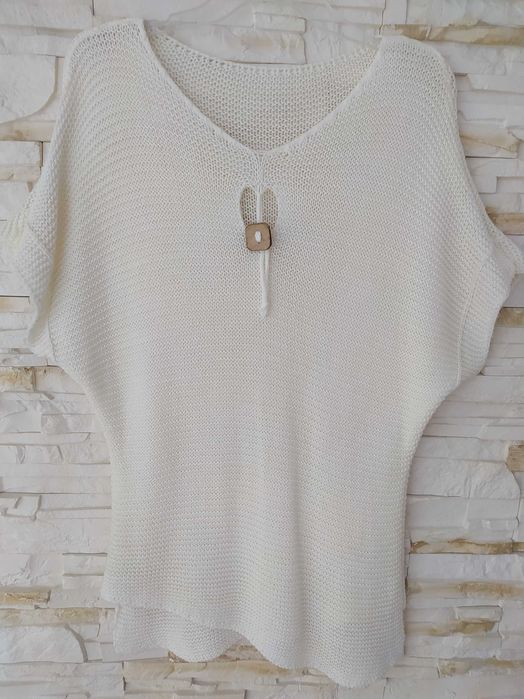 Kremowy sweter tunika r.42 44