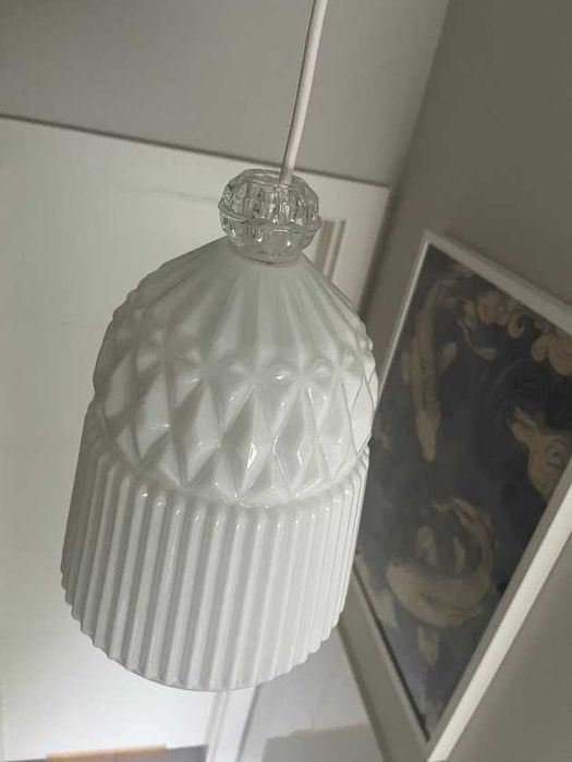 Dwie lampy sufitowe wiszące białe Ikea Vanadin Biały