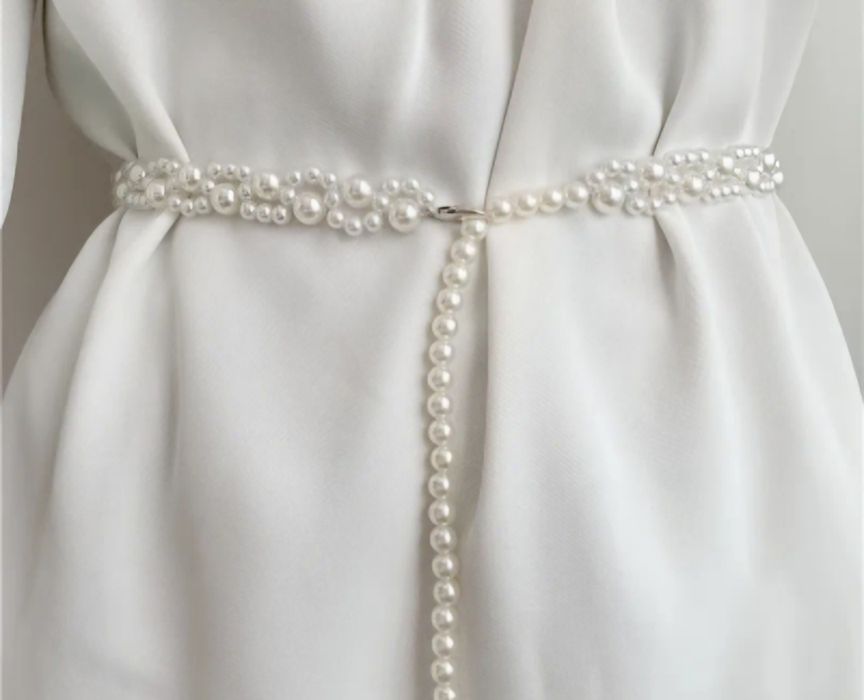 Pasek imitacja z  perełkami