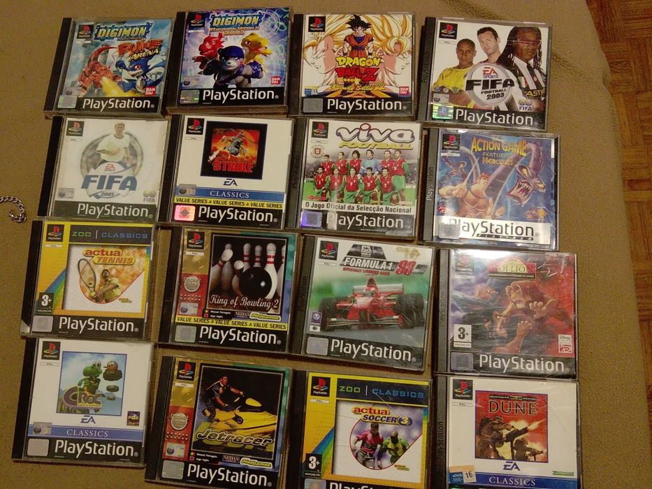 Jogos PlayStation 1 Com caixa, disco e manual