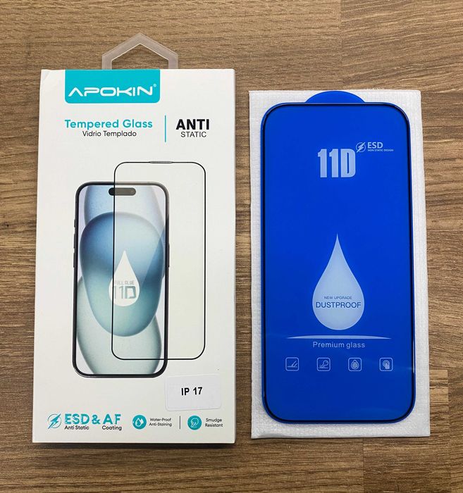 Película vidro temperado completa iPhone 17/17 Air/17 Pro/17 Pro Max