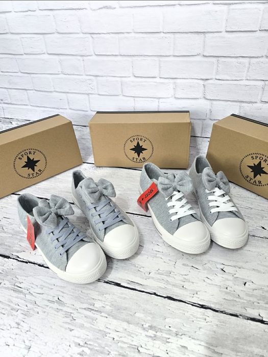 Nowe trampki damskie z kokardą