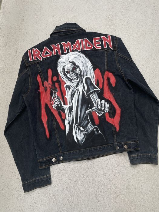 Kurtka jeansowa Iron Maiden The Killers custom ręcznie malowana metal