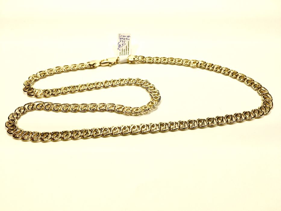 Złoty męski łańcuszek NONNA•wybita próba pozłacany ogniowo 18K