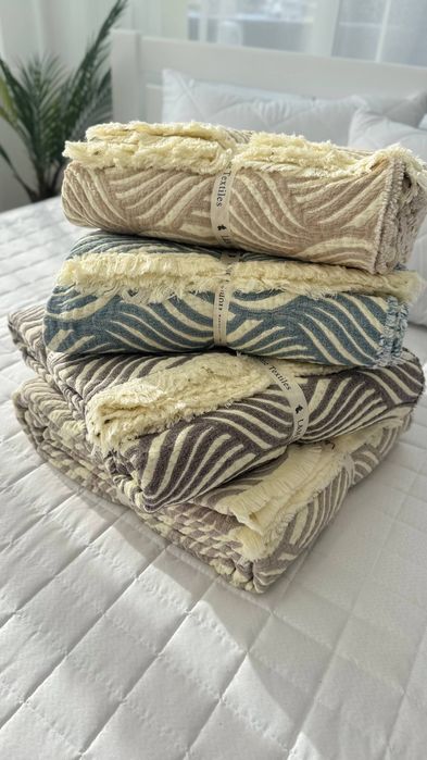 Муслінове органічне покривало на ліжко євро муслиновое покрывало