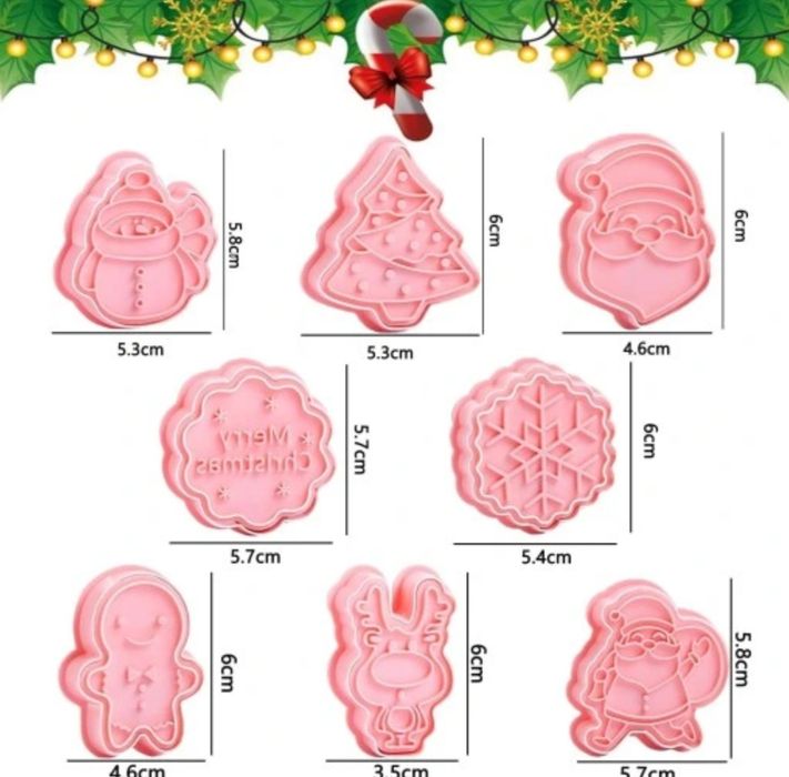 Foremki Do Ciastek Świąteczne Mix Wzorów DIY Zestaw 8szt