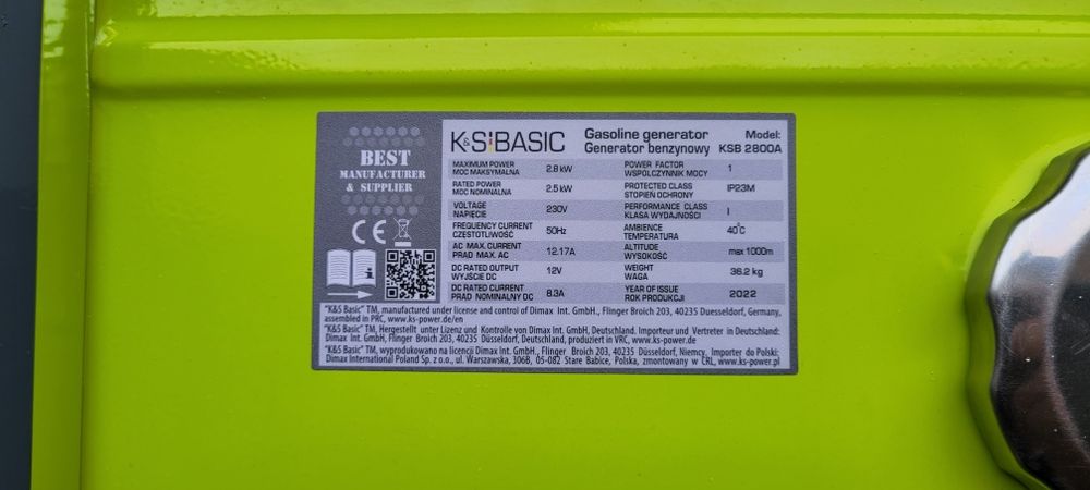 Генератор бензиновий K&S Basic 2,5-2,8kW