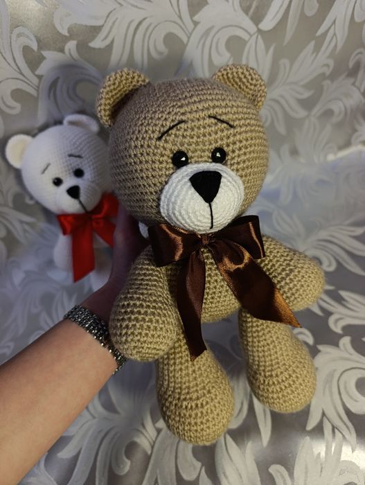 Подарунок, в'язані ведмедики ручної роботи