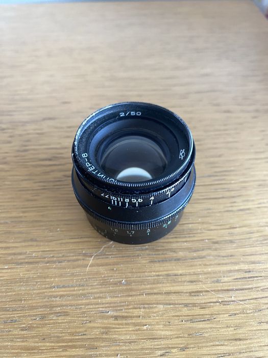 Lente jupiter-8 50mm f2 preta com acessorios