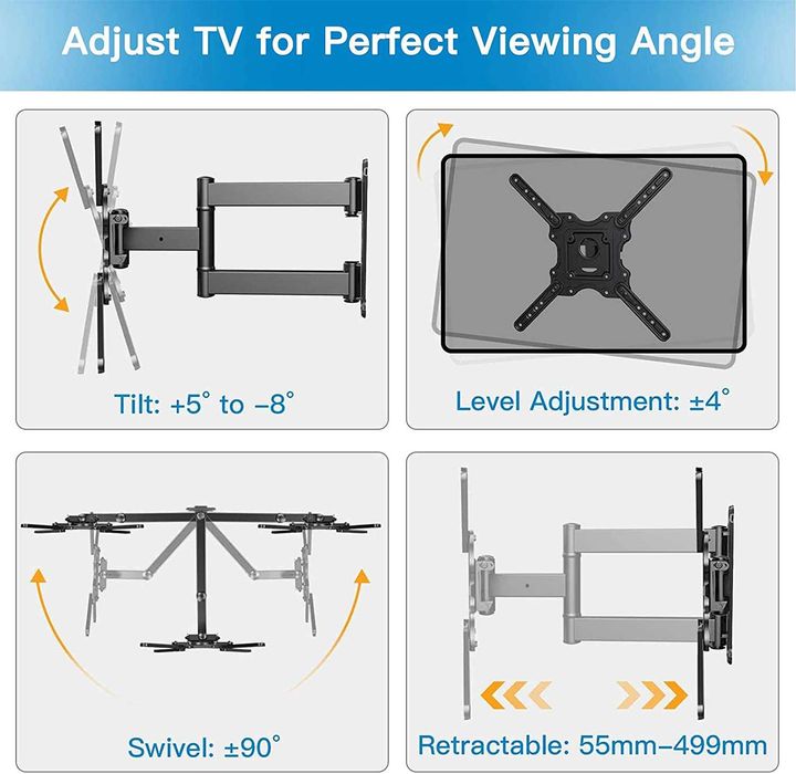 (NOVO) Suporte de TV universal giratório inclinável e extensível