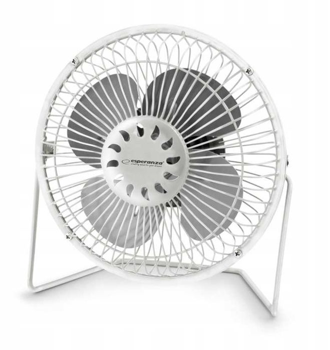 Nowy wentylator biurkowy USB Esperanza Yugo biały cichy