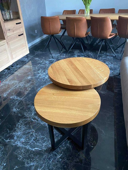 Stolik kawowy okrągły loft Fi60cm