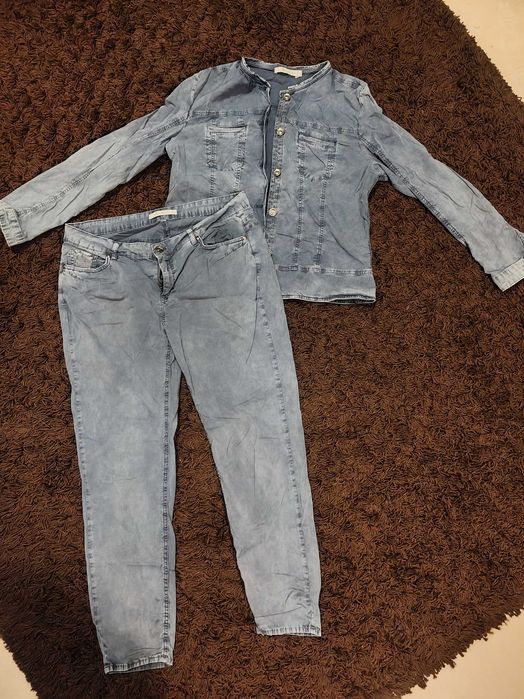 marynarka i spodnie (pod jeans) z efektem sprania