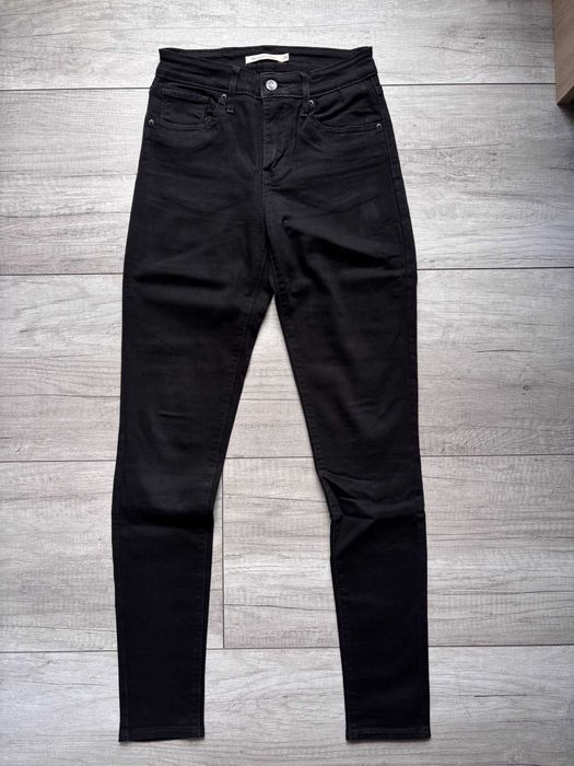 Levi's 721 W25 L32 Spodnie Jeansy Damskie Czarne Rurki Wysoki Stan