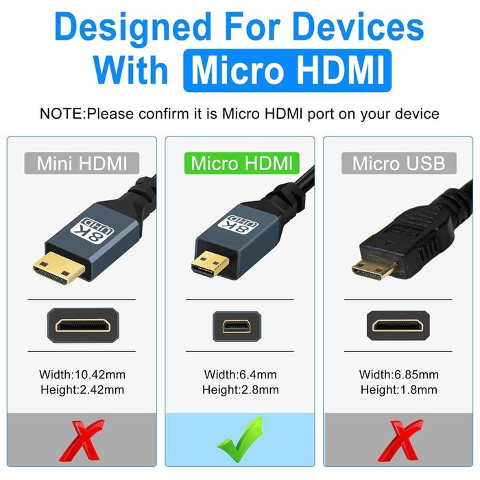 Kabel THSUCORDS Spiralny 8K Kątem Lewym Micro HDMI do HDMI