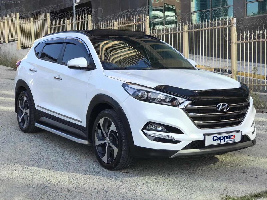 Hyundai Tucson 2016+ Дефлектор капота (мухобойка) EuroCap