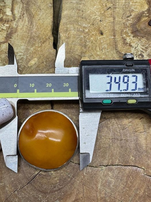 Stara broszka srebro bursztyn naturalny bałtycki